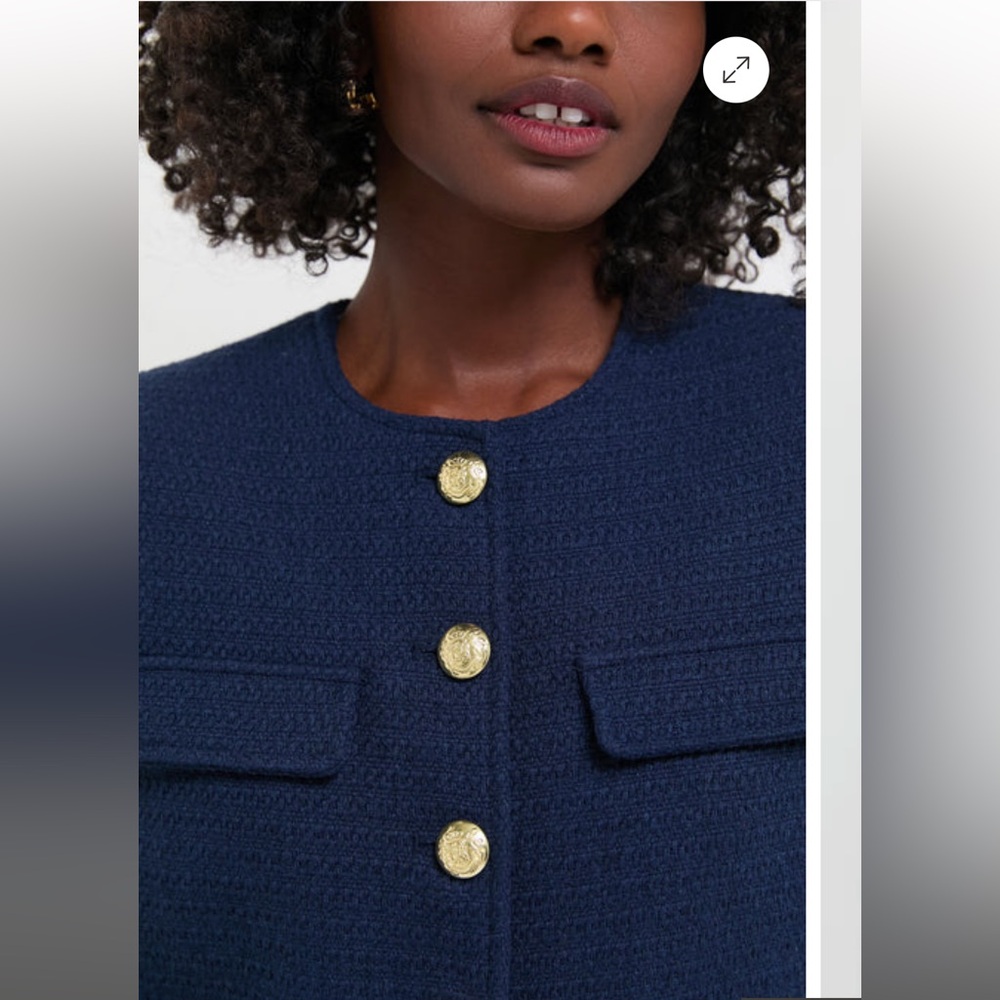 Pomander Place Navy Tweed Jennings Jacket - Picture 4 of 9